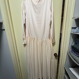 Women's Long Sleeve Cream Maxi Dress